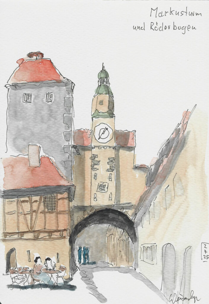 Rothenburg ob der Tauber Markusturm und Röderbogen